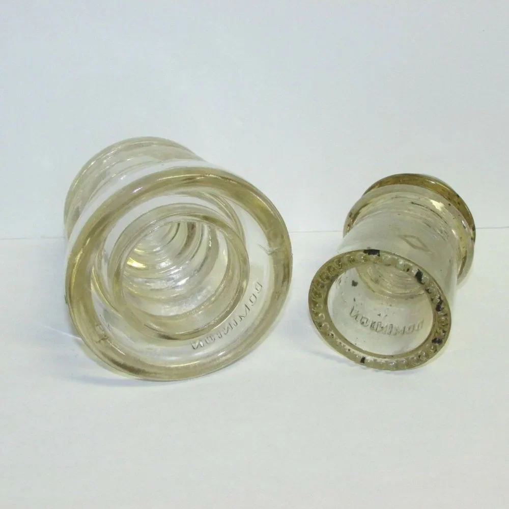 2 Vintage Insulators DOMINION GLASS of CANADA 9 & 42 Industrial Collectible - Picture 3 of 5